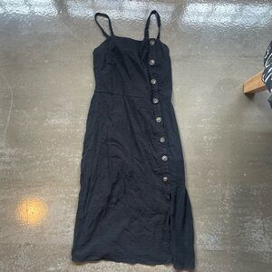 Black linen Button-Down dress